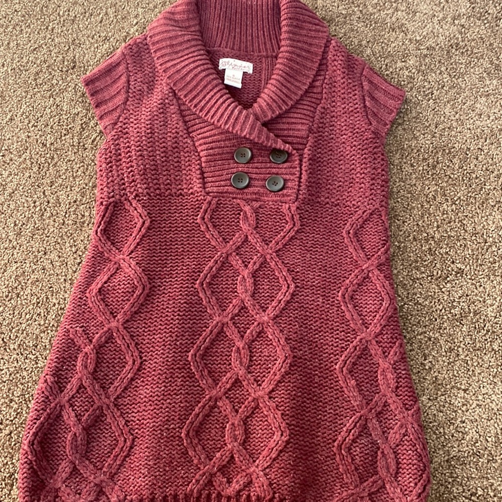 Juniors Glimmer short sleeve sweater Maroon